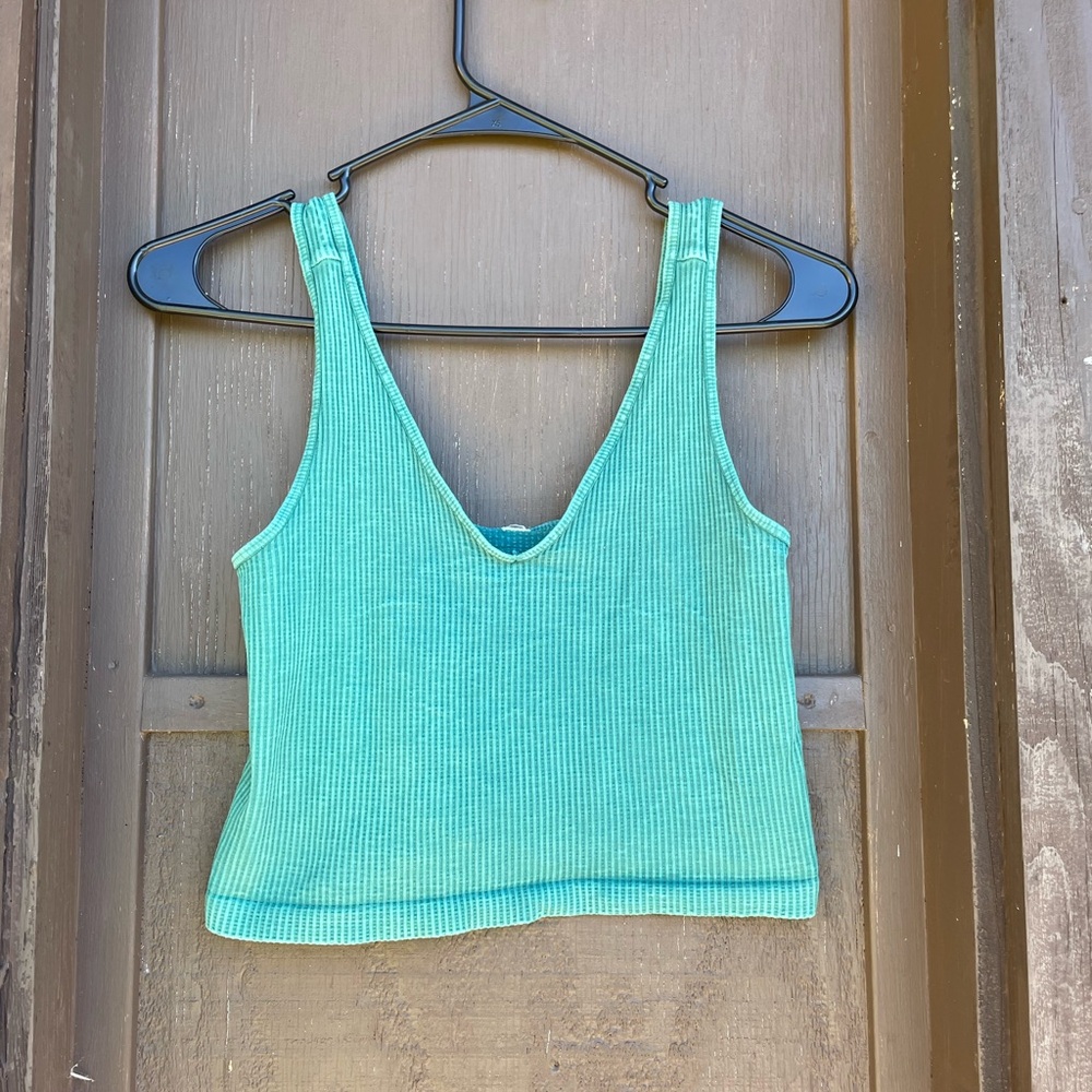 Mint Green Ribbed Tank Top